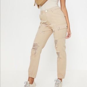 Distressed cargo pants